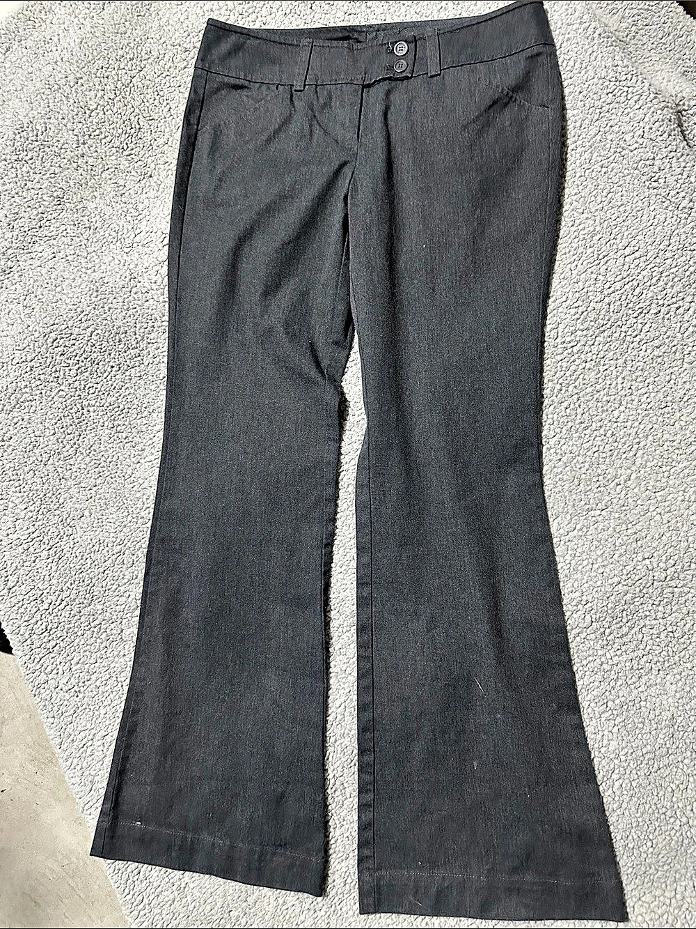 New York & Company Women’s Size 6 Average Gray Stretch Flare Dress Pants